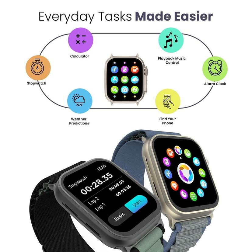 CELLECOR M4 Rush 1.91" HD Display | 600 NITS | AOD | BT-Calling | AI Voice | IP67 | Rotating Crown | SmartWatch (Garnish Black Green) view 6