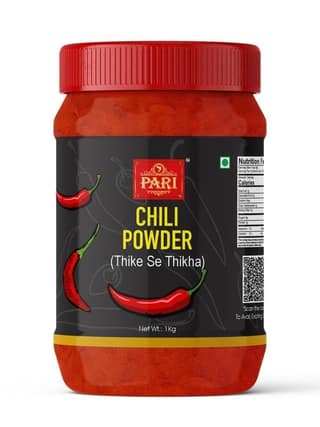 Pari Hot Red Chili Powder (Thike Se Thikha) | With No Added Flavours | No Colour | Indian Spices | (Pack of 1 x 1000g)