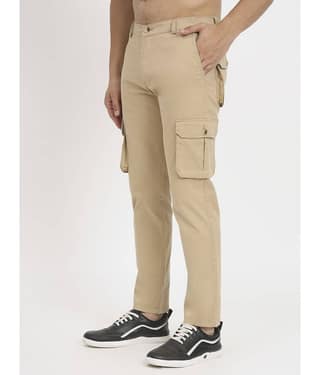 RAGZO Regular Flat Men's Cargos - Khaki ( Pack of 1 )