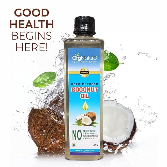 OrgNaturo Cold Pressed Coconut Oil - 500 ml |Bull Kohlu|Natural|Suitable for cooking and skincare view 4