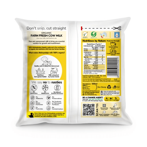 Akshayakalpa - Organic Farm Fresh Milk, 500 ml view 2