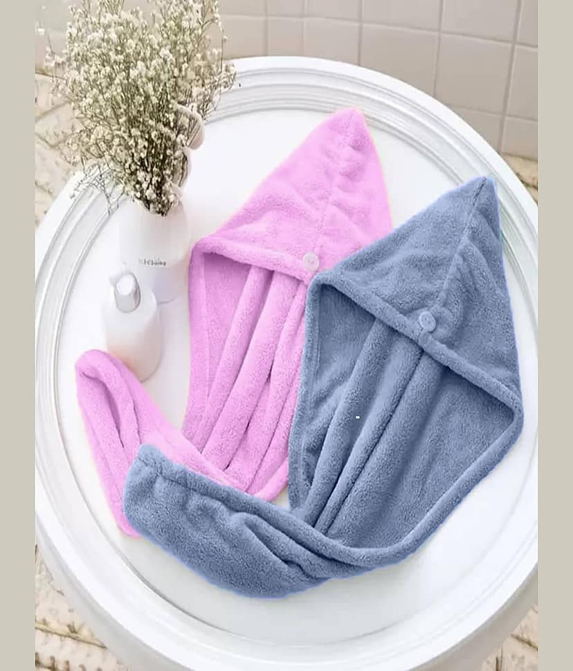 Midastra Multicolor Hair Towel Wrap ( Pack of 2 )