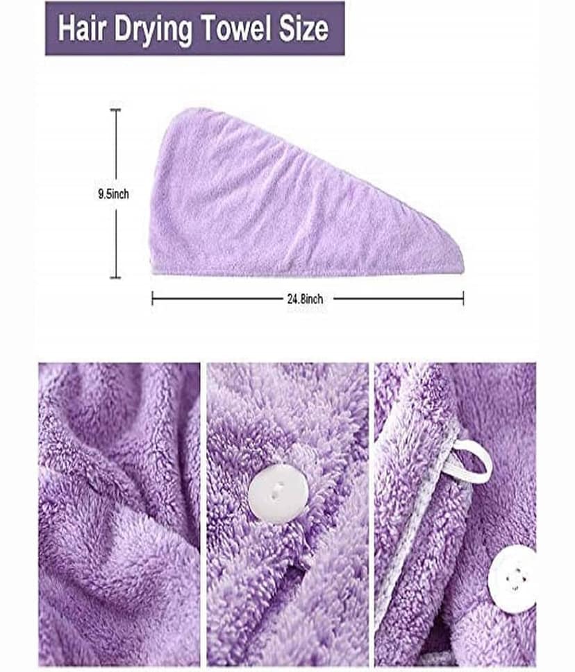 Midastra Multicolor Hair Towel Wrap ( Pack of 2 ) view 2