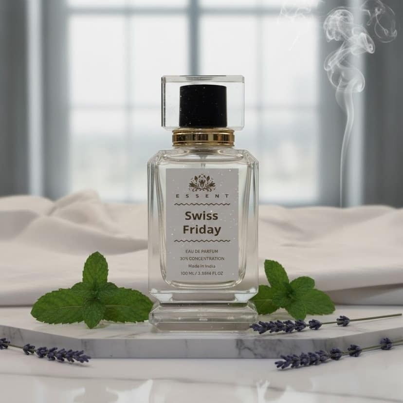 Essent Perfumes Swiss Friday Eau de Parfum (EDP) – Fresh Green Aquatic Long Lasting Perfume – Unisex Fragrance