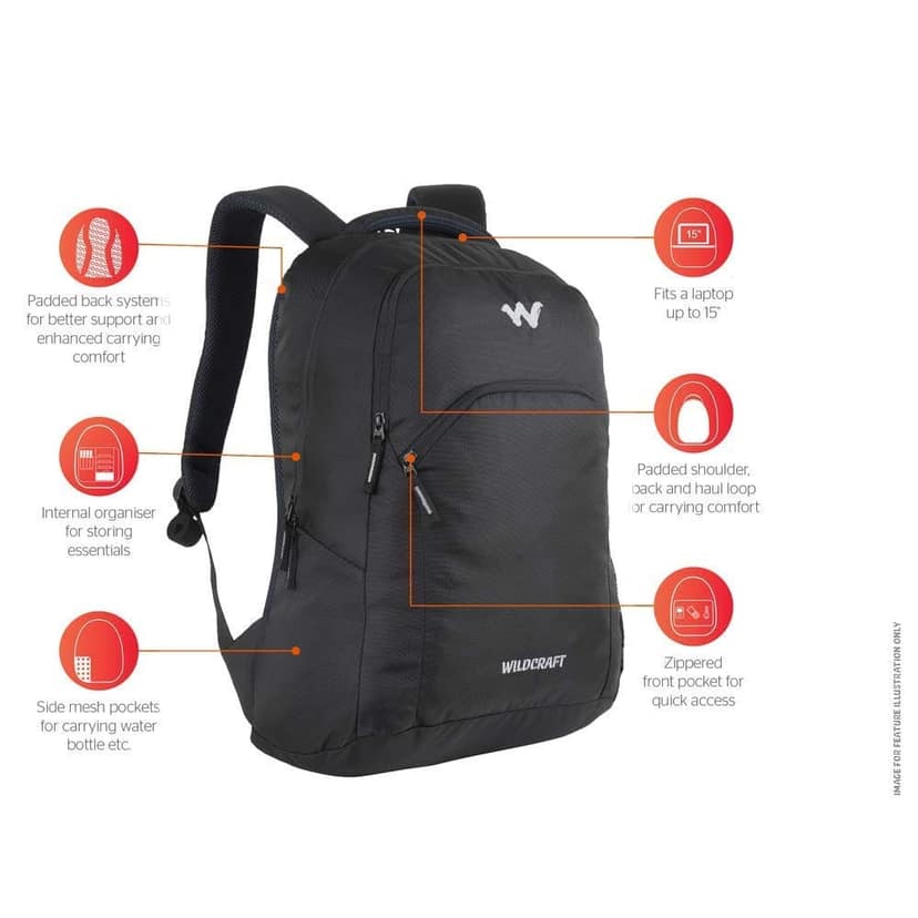 Work Packs'18 25 Ltrs Black Laptop Backpack (Ace) (Medium Size) view 3