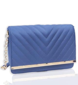 Magnifique Women's Hand/Sling/Side Bag/purse Polyurethane Western (Blue)