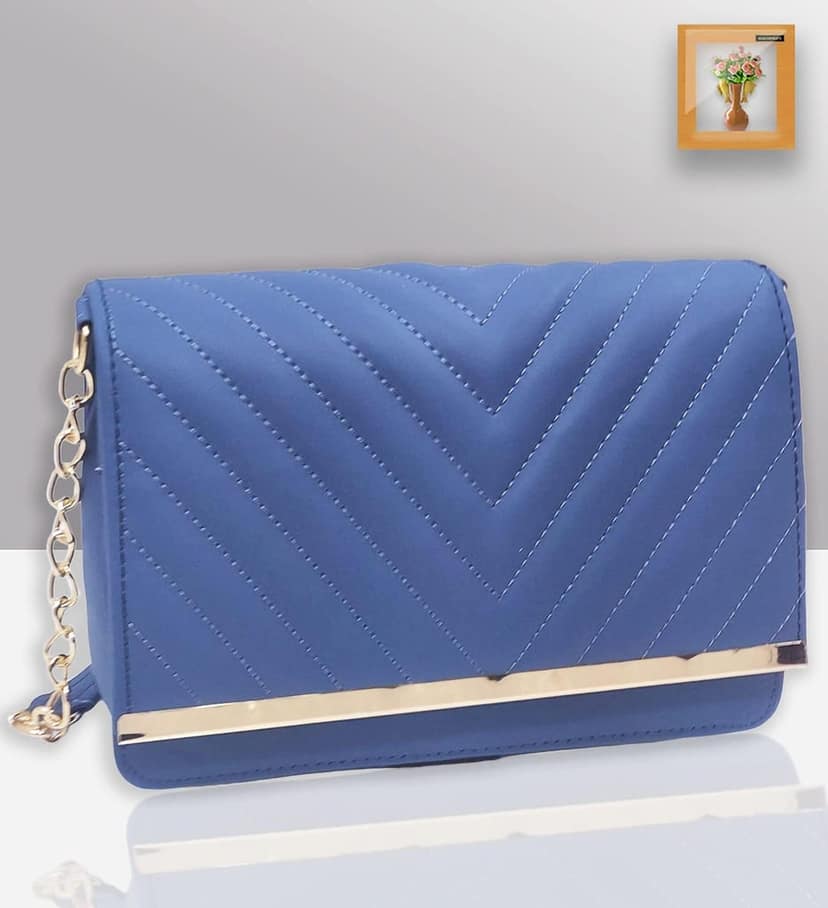 Magnifique Women's Hand/Sling/Side Bag/purse Polyurethane Western (Blue) view 2