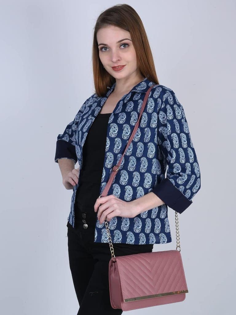 Magnifique Women's Hand/Sling/Side Bag/purse Polyurethane Western (Blue) view 4