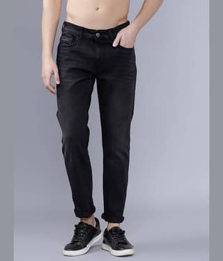 The Indian Garage Co. Slim Fit Basic Men's Jeans - Black ( Pack of 1 )