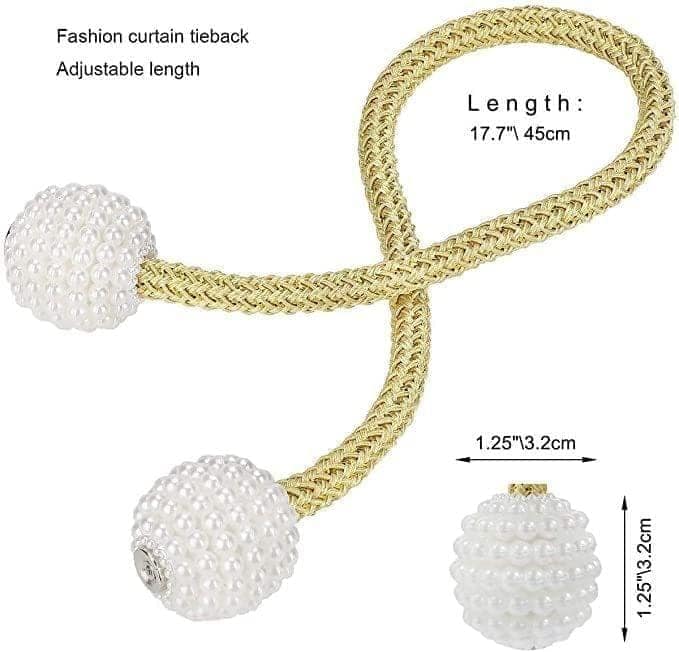 Store 4 Hope Magnetic Curtain Tiebacks Curtain Clips Rope Holdbacks Curtain Weaving Holder Buckles for Home Office Decoration, Pack of 2 view 2