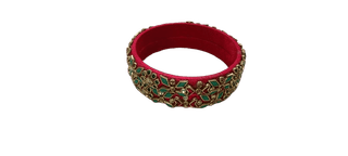 Pink and Blue Bangle Set with Rhinestones