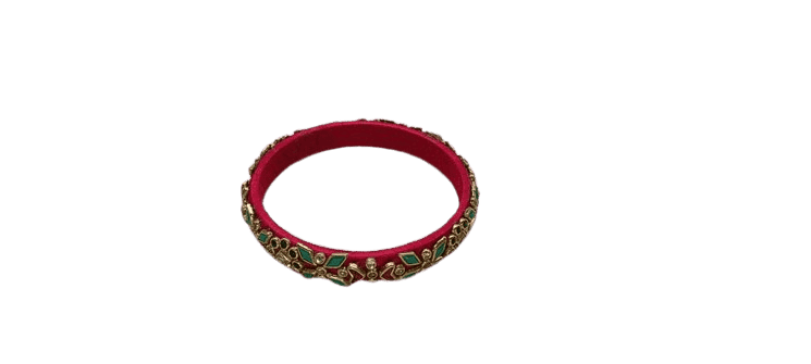 Pink and Blue Bangle Set with Rhinestones view 2