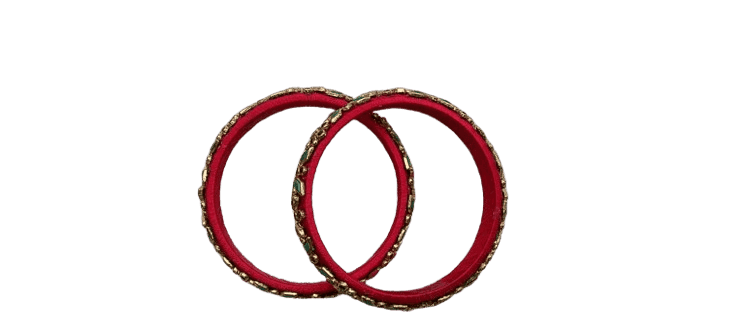 Pink and Blue Bangle Set with Rhinestones view 3