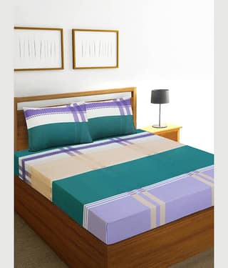 Home Candy Microfiber Double Bedsheet ( Green )