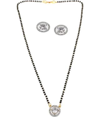 Jewar Mandi - Maroon Mangalsutra Set ( Pack of 1 )