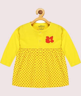 Babeezworld Pack of 1 Baby Girls Cotton Dress ( Yellow )