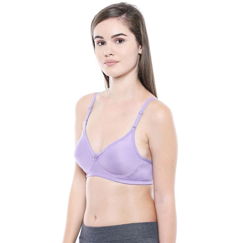 Bodycare Women Cotton Spandex Full Coverage Non Padded Regular Bra 5554PU-PURPLE view 2