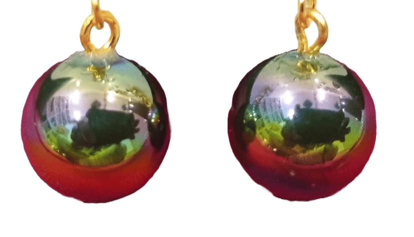 Fashion Jewelry Iridescent Ball Earrings view 3