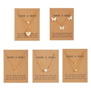 5 Pcs Latest Stylish Heart Butterfly Pearl Necklace Jewellery Set for Women Pendant Necklace Gifts for Girls (16476np)