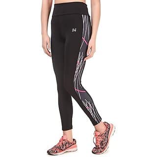 Ninq Printed Women Pink, Black Tights