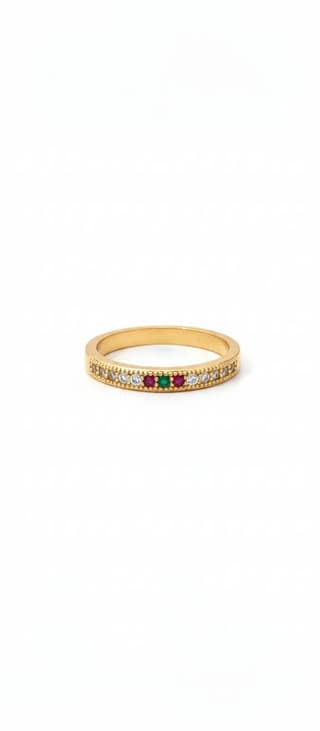 Stacking Ring(Three-Stone Color Accent)