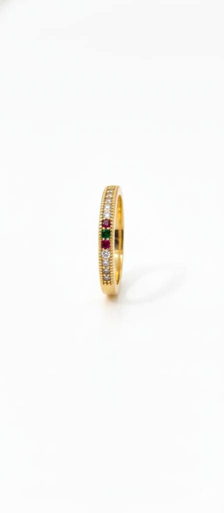 Stacking Ring(Three-Stone Color Accent) view 3