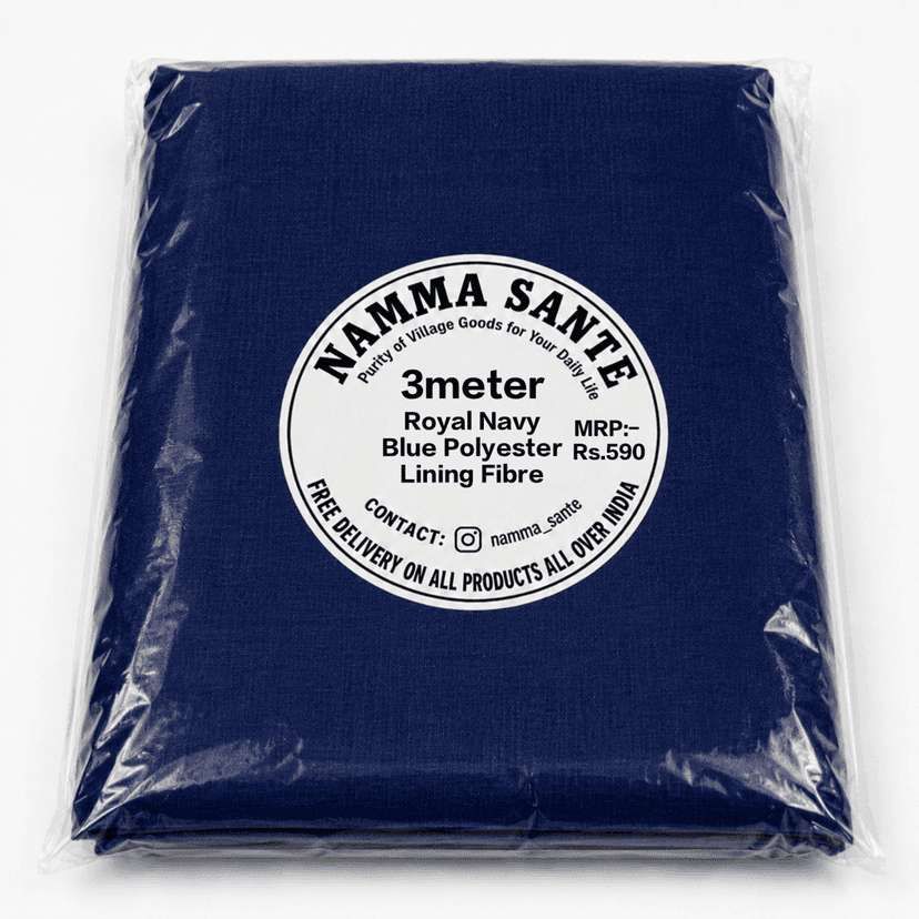 Royal Navy Blue Polyester Lining Fibre (Chhota Panna), Navy Blue Polyester Lining Fabric (Chhota Panna), Royal Blue Polyester Lining Fabric (Chhota Panna), Dark Navy Polyester Lining (Chhota Panna), Navy Polyester Inner Lining Fabric (Chhota Panna) view 4