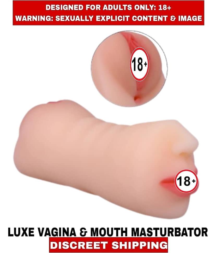 Sexual Wellness Men's Sex Toys L U X E 2in1 Pocket Pussy Vagina and Mouth Double Side Masturbator For Men view 2
