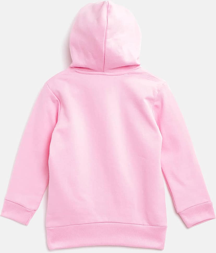 Lazy Shark Single Girls Fleece Sweatshirt ( Pink ) view 2
