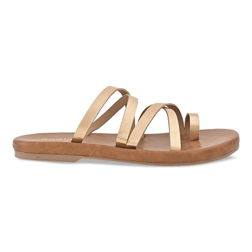 Rose Gold Women Strappy Flats