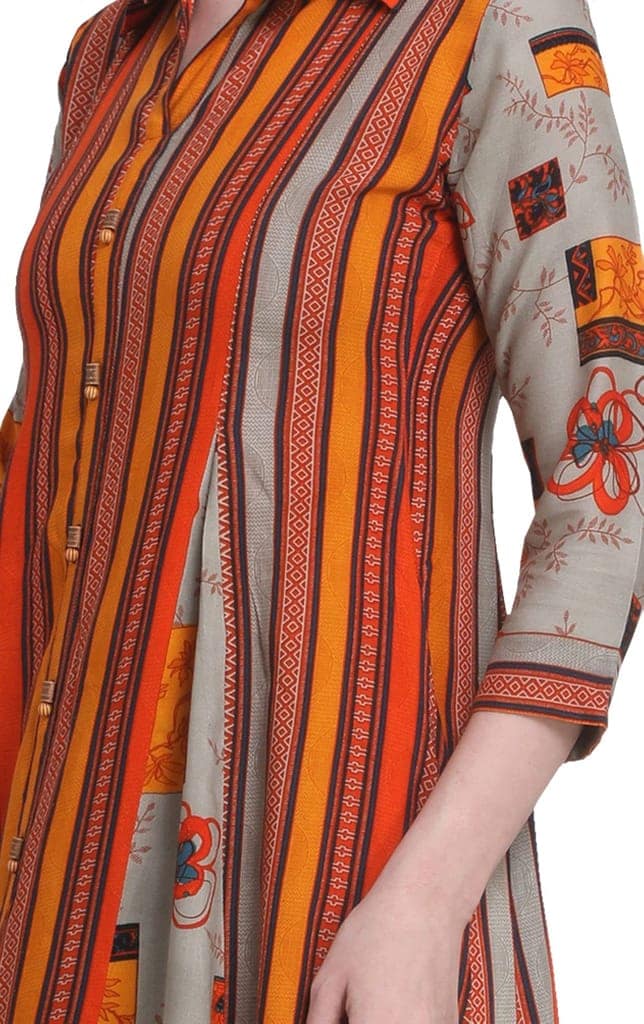 SHOPPING QUEEN Women Rayon A-Line Kurta view 5