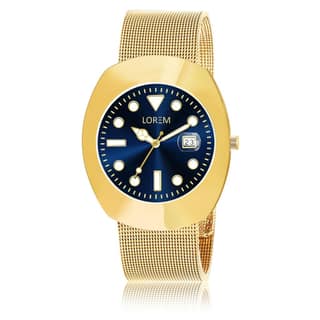 LOREM Gold Intermesh Steel Strap Analog Watch for Men LR138-UF