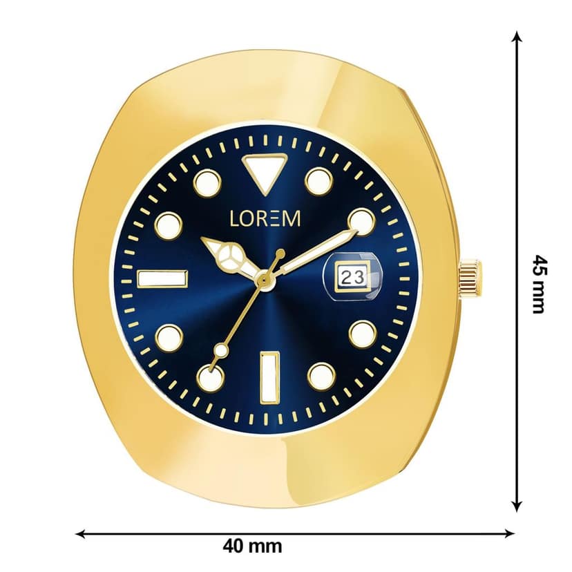LOREM Gold Intermesh Steel Strap Analog Watch for Men LR138-UF view 5