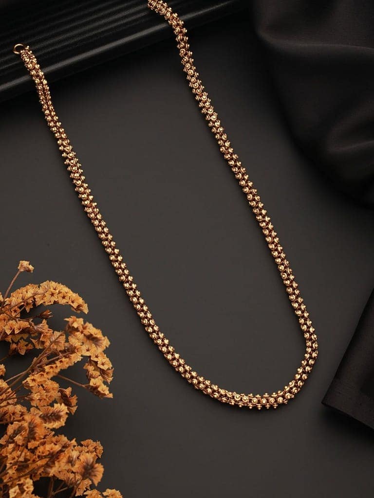 Antique Gold Plated Ball Design 18 inch Dailywear Necklace Chain view 2