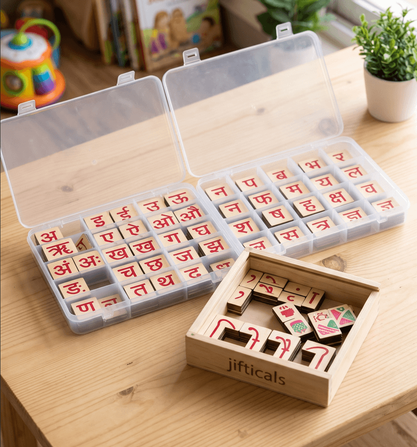 ifticals Hindi Varnamala Wooden Alphabet Puzzle Board – Montessori Educational Learning Toy for Toddlers & Preschoolers view 2