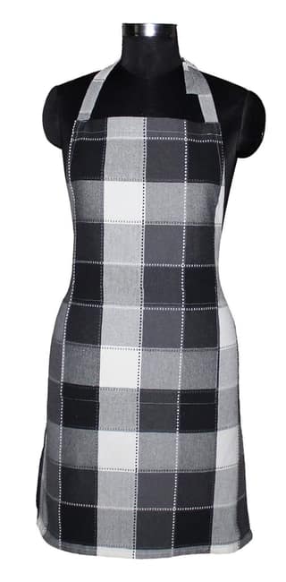 AIRWILL, 100% Cotton Yarn-Dyed Jacquard Dobby Designer Checks Aprons, Sized 65cm in Width & 80cm in Length with 1 Center Pocket, Adjustable Buckle on Top. Pack of 5 piece.