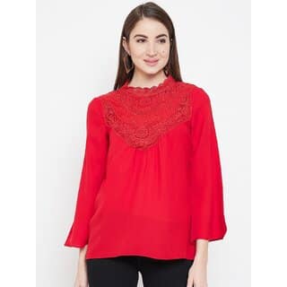 Purys Women Red Solid Regular Top