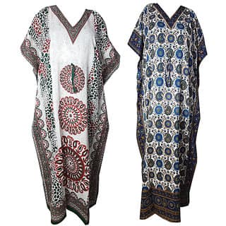Ukal Combo Pack of 2 Women's Kaftan Dress Cover Up Nightwear Nighty Gown V-Neck Dress