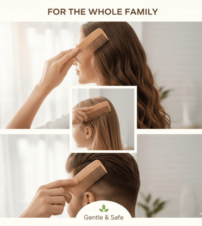 RD Products Pocket Neem Wooden Comb | Compact & Travel-Friendly | Natural Hair Comb for Men & Women | Gentle on Scalp, Helps Reduce Frizz & Hair Fall view 5