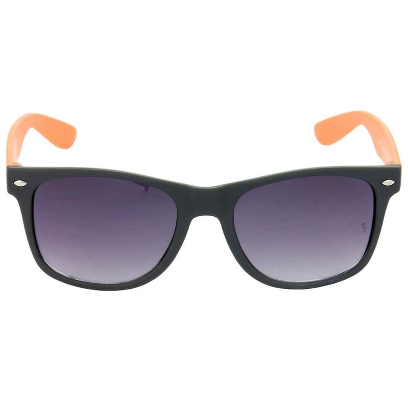 HRINKAR Rectangular And Pilot Stylish Sunglasses For Men And Women (Grey And Red Lens | Black And Silver Frame - HCMB490) With Free Paper 3D Glass view 3