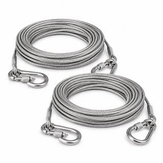 Multi-Use Stainless Steel Dori 3 mm, 5 Metre Each with Screw-Lock Carabiner Hooks, Set of 2