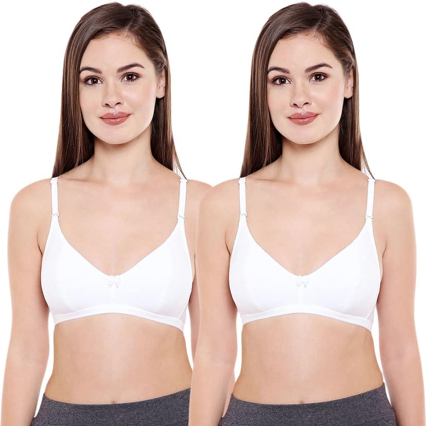 Bodycare Women Cotton Spandex Full Coverage Non Padded Regular Bra Pack - 2 E1575WW