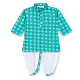 mustmom Rice Ceremony Full Sleeve Cotton Ethnic Dress Kids Lungi Dhoti Kurta Set for Boy