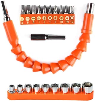 H9 Flexible Shaft Drill Bit Extension Kit, Flexible Soft Shaft Extension Screwdriver Bits & Sockets Nut Electric Bit Power Repair DIY Tools for Drill drilling machine (22 Pieces Set)