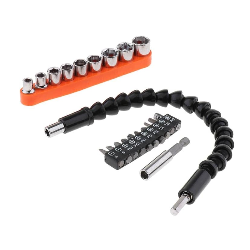 H9 Flexible Shaft Drill Bit Extension Kit, Flexible Soft Shaft Extension Screwdriver Bits & Sockets Nut Electric Bit Power Repair DIY Tools for Drill drilling machine (22 Pieces Set) view 6