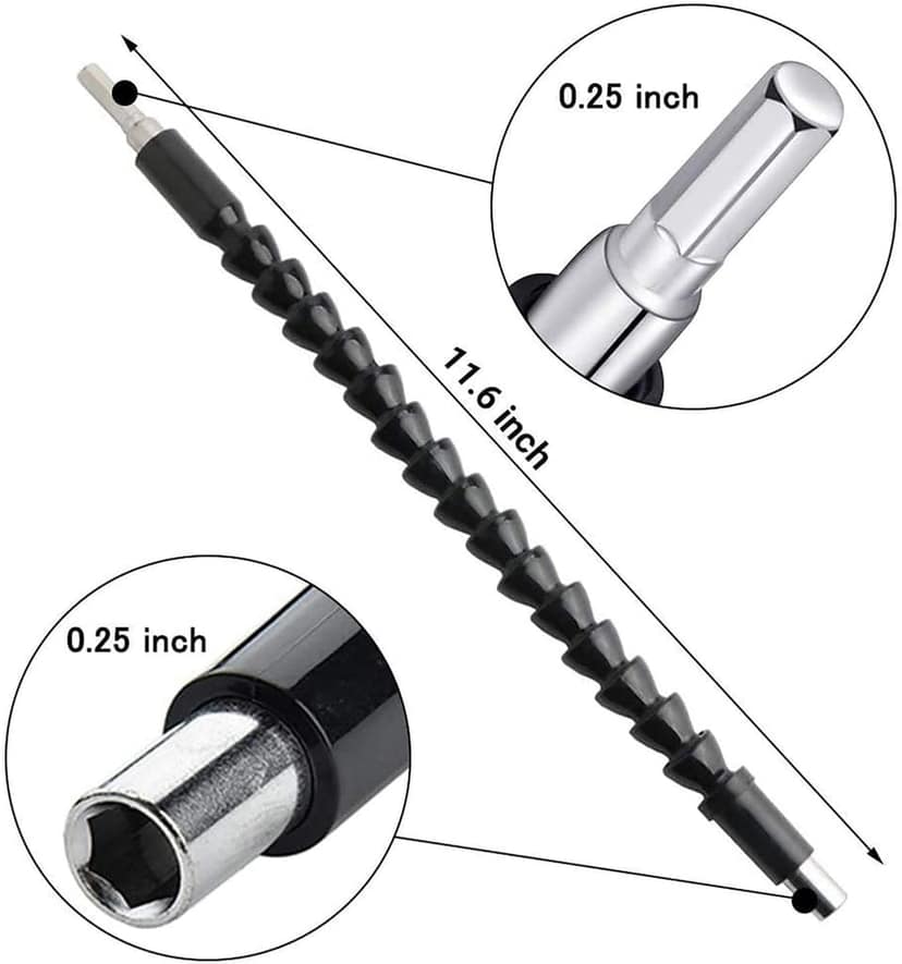 H9 Flexible Shaft Drill Bit Extension Kit, Flexible Soft Shaft Extension Screwdriver Bits & Sockets Nut Electric Bit Power Repair DIY Tools for Drill drilling machine (22 Pieces Set) view 9