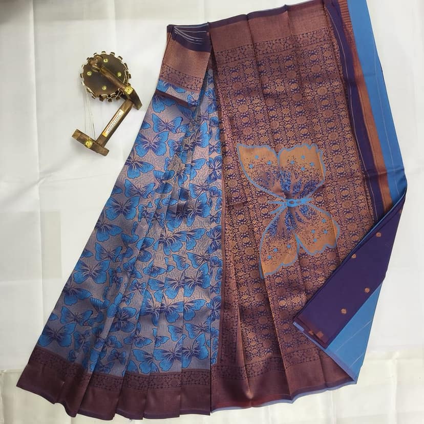 Silk Cotton Saree with Blouse view 3