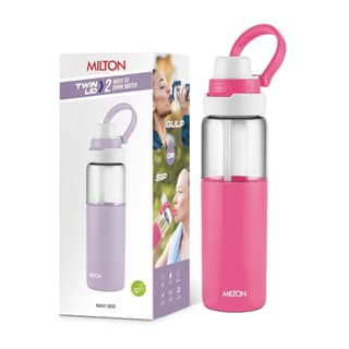 MILTON Navi 800 2-in-1 Lid Sip or Gulp Water Bottle 800 ml | Sturdy Handle I BPA Free| Food-Grade | One-Touch Open | Leak-Proof | Ideal for Office, School, College, Gym