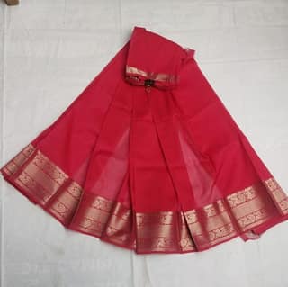 Pure Handloom Cotton Saree With Zari Border (250 KADDI)