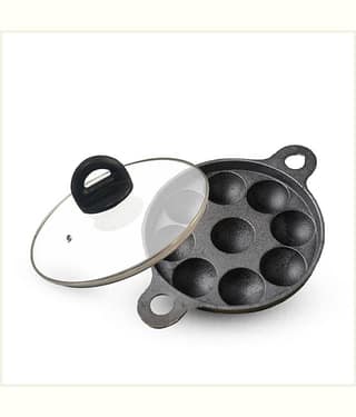 The Indus Valley Cast Iron No Coating Appam Patra ( Pack of 1 )